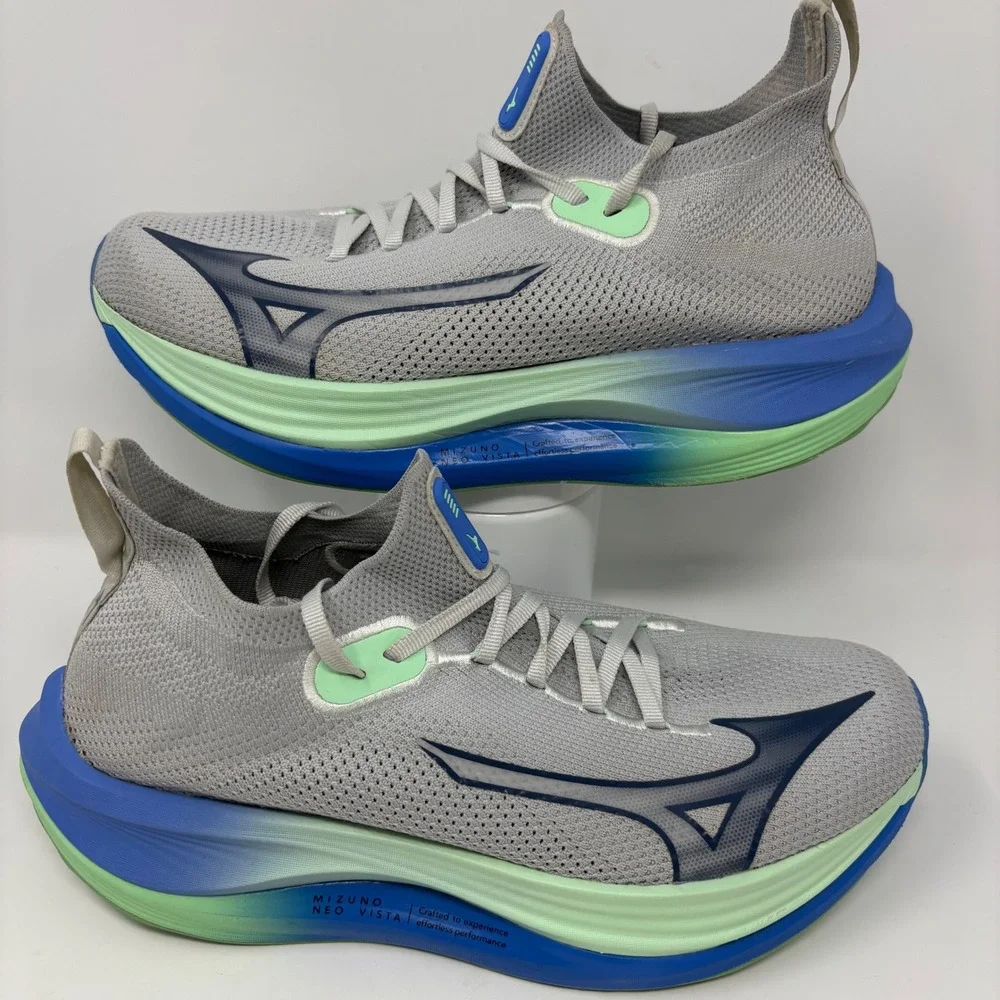 Mizuno Neo Vista Men's Size 9 Grey Blue Green Running Shoes (J1GC243451)
